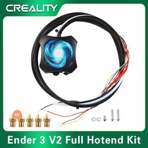 Scanning Creality Ender3 V2 Volledige geassembleerde hotend -kit met dubbele ventilatoren Kit Sterke slijtage Resisting Print Freel 3D Printer Parts Mk8 Nozzles