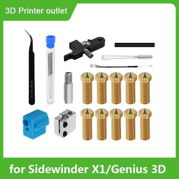 Kit de extrusora de escaneo con boquillas volcanes manejan la garganta del termistor compatible con artillería Sidewinder x1 genio 3D impresor