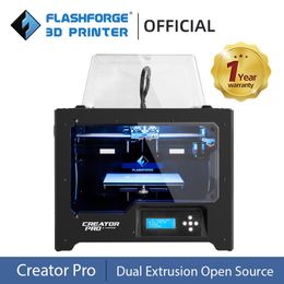 Scanning Flashforge Creator Pro Diy 3D Imprimante Double extrudeuse open source pour le fabricant Utilisation de construction Volume 227 * 148 * 150 mm Impression multicolore