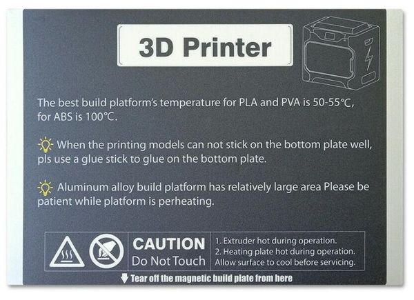 Autocollant de plaque de numérisation pour Qidi Tech IFast 3D Imprimante