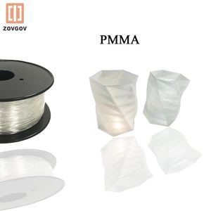 Escaneo de filamento PMMA Zovgov 3D impresora 1.75 mm 1 kg impresión material acrílico consumible alta transparencia óptica alta permeabilidad