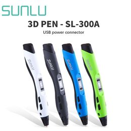 Scanning Sunlu 3D Pen SL300A Ondersteuning ABS/PLA/PCL Filament 1,75 mm Kinderen Tekenen afdrukpennen Temperatuur Verstelbare magische pen