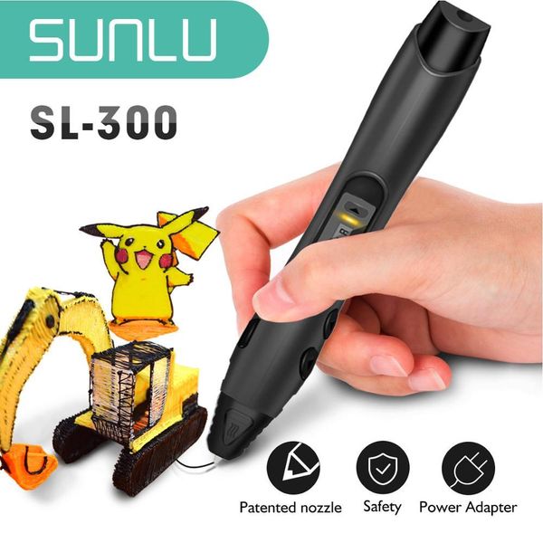 Escaneo Sunlu 3D Impresoras Pen SL300 Nuevo barco de regalo de bricolaje con el Reino Unido EU US Plug 8 Control de velocidad digital para dibujo y bricolaje