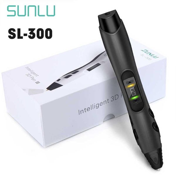 Escaneo sunlu magic 3d Pen SL300 Black Color 3D Printing Pens Support PLA/ABS Filamento 1.75 mm para artesanía creativa y como regalos