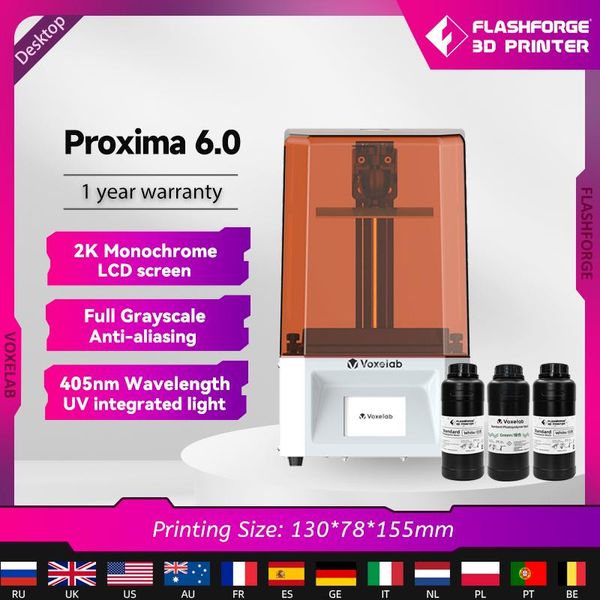 Scanning Voxelab Proxima LCD 3D imprimante avec monochrome de 6 pouces 2k écran UV Photocure résine impression