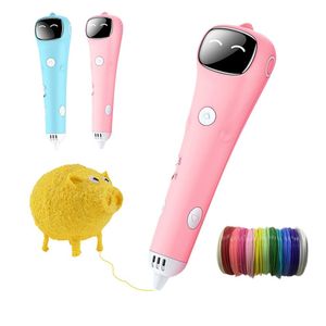 Scanning Wireless 3d stylo Gift For Kids Low Temperature Children's Threedimensional Printing crayon OLED Affichage de dessin rechargeable