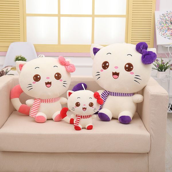 Écharpe grand visage chat en peluche poupées enfants fille cadeau mignon oreiller de couchage pour enfants anniversaire saint valentin cadeau