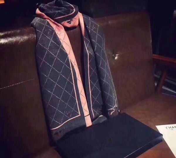 Diseñador de bufanda Algodón Long Buff Fashion Luxury Corculos de invierno Bufandas de lana Women Wraps Letra a cuadros Letras de la cabeza Tamaño140*140cm