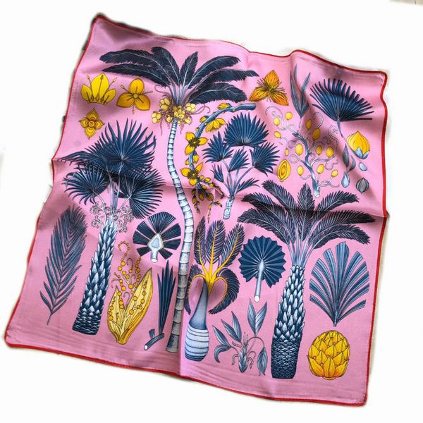 Foulard designer foulard en soie pour femmes luxe soie plaid camélia bandeau motif écharpe cocotier ananas designer impression châle cadeaux mode sans boîte