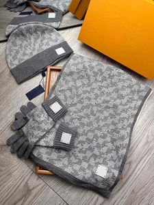 Sjaal Hoed Handschoenen Set Voor Mutsen Mannen Vrouwen Wol Winter 3 Stuk Designer Hoeden Sjaals Wol Beanie Wrap Sjaals doos