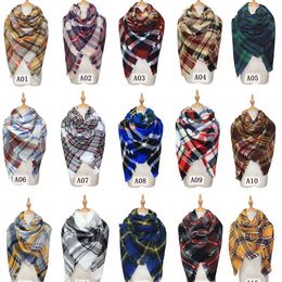 Sjaal Plaid Check Dekens Sjaals Meisjes Rooster Sjaal Winter Grid Wraps Classic Square Neck Sjaal Tassel Pashmina Halsdoek AzyQ6127