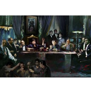 Scarface Laatste Avondmaal van Gangs Movie Art zijden meubelen bar familie wanddecoratie populaire poster 257285547