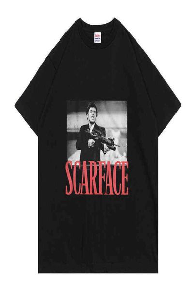 Scarface Tony Montana Big Guns Little Friend Hommes T-shirt Pacino Gangster Film Tee Tops Été Unisexe Rétractable Coton Tshirt4215406