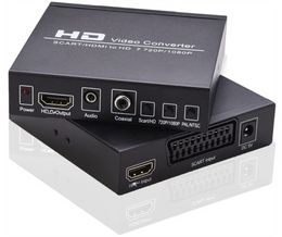Scart/HDMI naar HDMI Compatibel 720 P 1080 P HD Coaxia Audio Video Converter scart en HDMI 2 way input Monitor Box Voor HDTV DVD STB