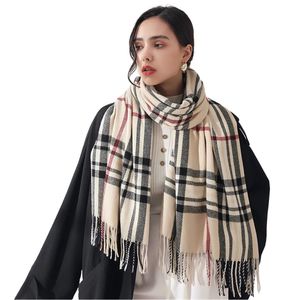 Scarve Autumn Winter Scarpe Lady Cashmere Feeling Minfler Frintemple Falle Grande Couverture Classic Plaid Châle Soft Wrap Wrap Wholesale 231011