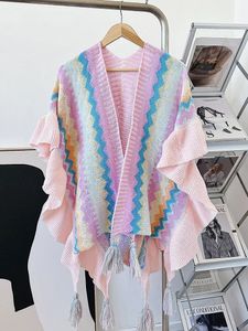 Scarve Primavera Otoño Ponchos Mantón Envuelto con estilo étnico Xinjiang Tíbet Turismo Desgaste Capa Moda D4997 231204