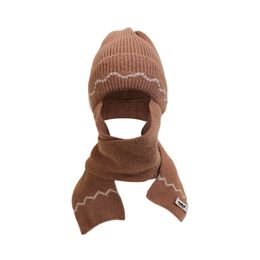 Écharbes 1 set Chapeau chaud pour femmes avec écharpe longue casquette en tricot hivernal