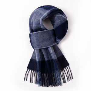 Sjaals 100 pure wollen plaid sjaal mannen luxe winterhals warmer sjaals herfst blauw homme echarpe wraps met kwastje foulard hombre 221128