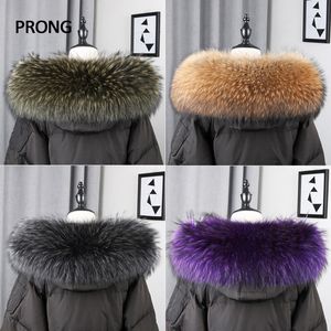 Écharpes 100% véritable col de fourrure pour Parkas manteaux hiver luxe chaud naturel fourrure de raton laveur femmes foulards femme cou casquette vraie fourrure capuche garniture 230831