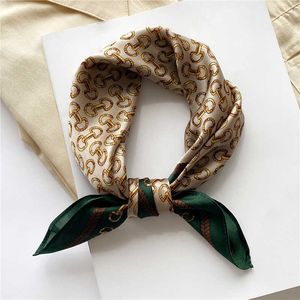 Sjaals 100 echte zijden luxe merk haar sjaal dames afdrukken kleine nek stropdas hand pols foulard gilrs hoofdband bandana kerchief new j230428