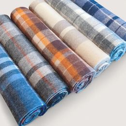 Sjaals 100% Wol Tartan Geruite Sjaal Britse Stijl Klassiek Geruit Patroon Kasjmier Sjaals Sjaal Dames Man Winter Warme Sjaal 231027