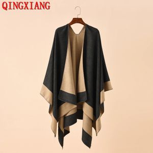 Foulards 11 couleurs femmes automne hiver faux cachemire out streetwear long épais poncho châle femme grand pendule lâche manteau manteau 231127