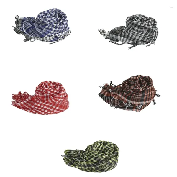 Bufandas 110x110 cm celosía impresión bufanda de punto pañuelo de pelo multiusos envoltura de cabeza hiphop turbante cuadrado para accesorios masculinos