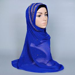 Sjaals 120 stks/veel gewoon vrouwen Arabisch kristal met glitter katoenen melanges sjaal sjaal pashmina/moslim hijab lange wrap