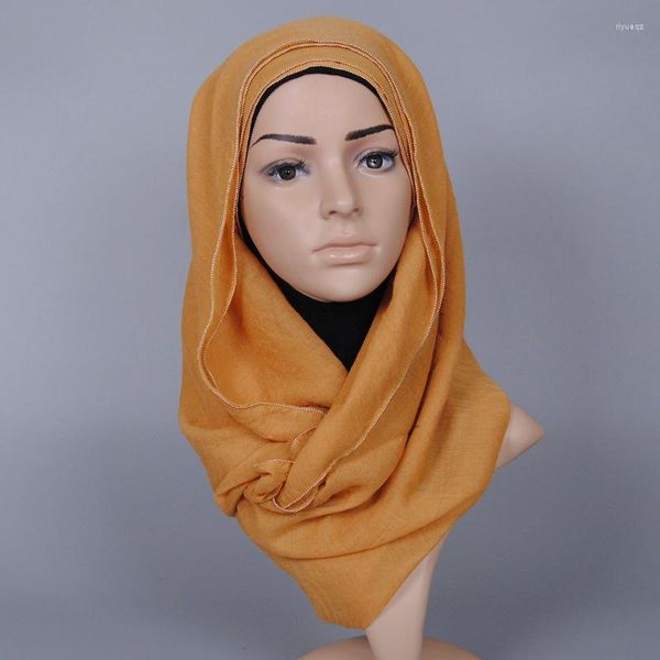 Foulards 120pcs / lot Chaîne de fermeture à glissière Mélanges de coton Musulman Hijabs Cap Bandana Tête Couvrant Foulard Châle Écharpe Wrap