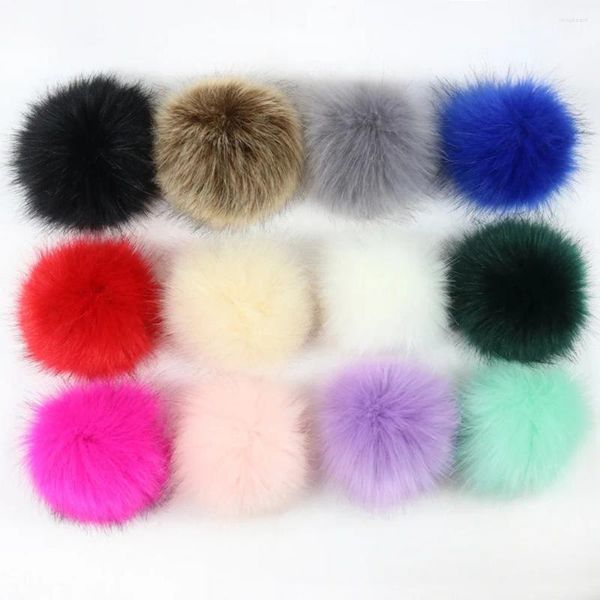 Foulards 12pcs 8cm Pompons en fausse fourrure Fluffy Pom Balls Chapeau en peluche Chaussures Sac Porte-clés Vêtements Accessoires DIY Artisanat