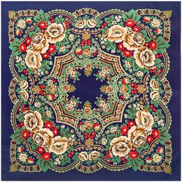 Foulards 130cm marque de luxe bohême imprimer hiver foulard en soie femmes sergé floral turban bandeau grand hijab carré écharpe châle 231017