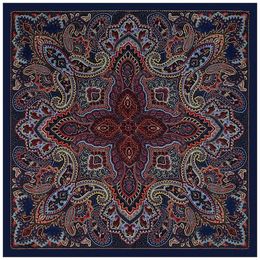 Schals 130 cm Vintage Big Cashew Marke Schal Twill 100 Seide Quadrat Frauen Mode Bandana Design Kerchief Strand Handtuch Echarpe 231117