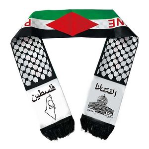 Sjaals 14 * 130cm Palestina sjaal geprinte satijnen Palestina National Day Scarf Palestine Shaw State H240504