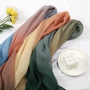 Foulards 160 75cm dégradé musulman coton lin hijab écharpe femmes mode islamique arabe châle enveloppement tête prêt à porter foulard