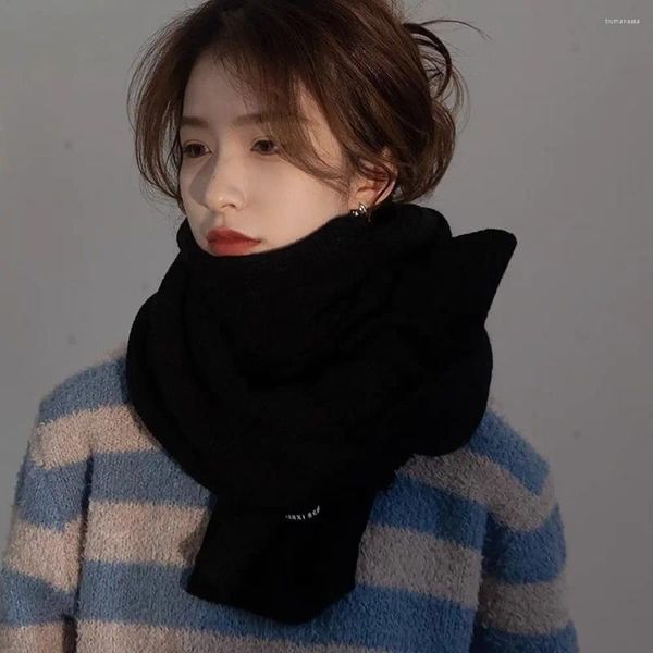 Écharpes 175x33cm écharpe tricotée douce luxueuse couleur unie hiver chaud long style japonais châle épaissi femmes filles jeune fille