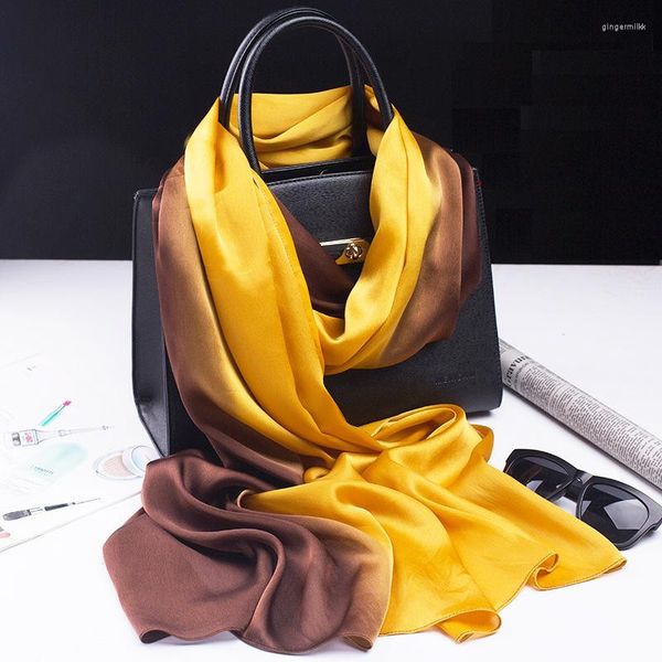 Foulards 1Pc 180X90Cm Femmes Mode Élégant Exquis Écharpe Personnalité Gradient Couleur Été Voyage Soleil Protection Gland Châle