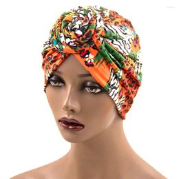 Foulards 1pc Dames Fleur Turban Bonnet Soild Couleur Polyester Top Noeud Africain Swirl Imprimé Chapeaux Femmes Head Wraps Inde Écharpe Chapeau