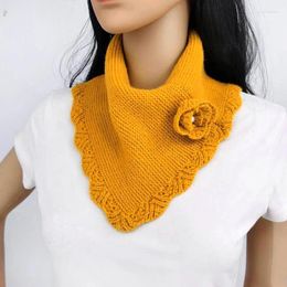Écharpes 1pc soft tricot de collier écharpe solide couleur triangulaire élastique fausse enveloppe hiver chaude accessoires de vêtements chauds