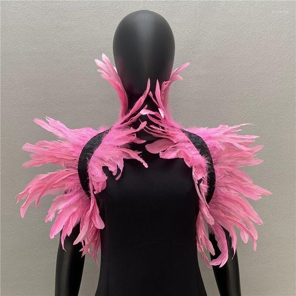 Foulards 1Pc femmes mode exquis châle Style gothique plume Performance danse Halloween fête Costume accessoires