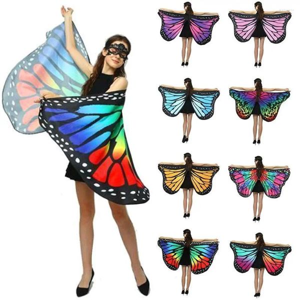 Bufandas 1pc para alas de mariposa para mujer capa poliéster para vestir de vestir de chal