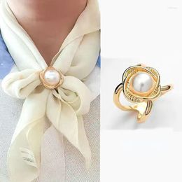 Foulards 2/5 pièces Imitation perle écharpe boucle broches châle anneau Clip attache soie mariage bijoux accessoires