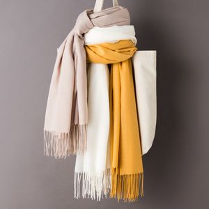 Sjaals 200*70cm Unisex Kasjmier Sjaal Warme Sjaal Vrouwelijke Pashmina Hoofddoek Wol Stola Hoofd Hals Lange Winter Dames Dames heren uitlaat 230915