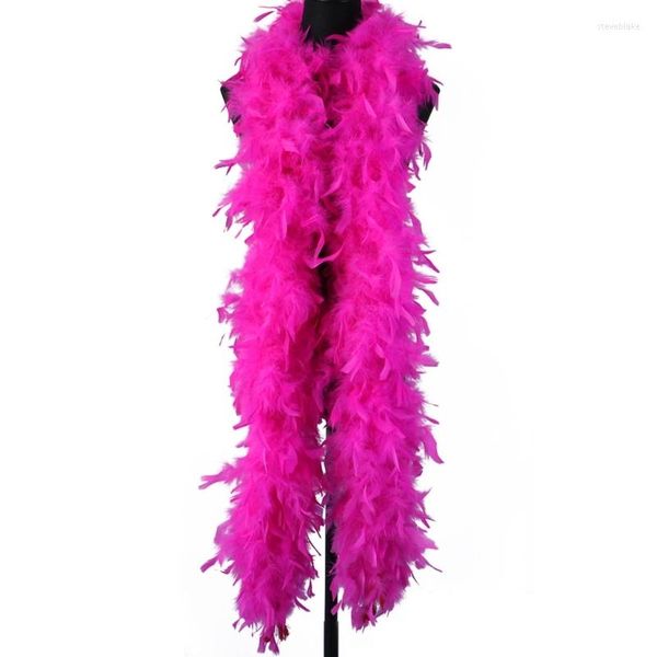 Bufandas de 200cm, venta al por mayor, Boa espesar plumas de pavo para manualidades, vestidos de fiesta de boda, decoraciones, chal a rayas, suministros Diy