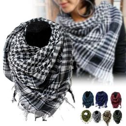 Foulards 2021 Arabe Shemagh Keffiyeh Tactique Palestine Écharpe Châle Kafiya Wrap Grille Pour Femme Mâle Cadeau D'anniversaire 12264