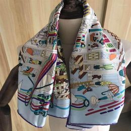 Foulards 2021 Arrivée Automne Hiver Classique 100% Foulard en soie Sergé Rouleau fait à la main 90 90 cm Squareshawl Wrap pour femmes Lady Gift1206f