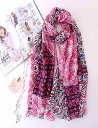 Écharbes 2021 Fashion Paisley Print Scarf Châle Femmes Trendy Floral Leaf Foulard Wraps Hijab Whole 10pcslot 13811501