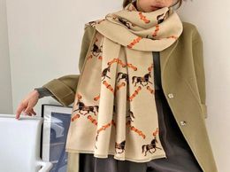 Foulards 2021 Écharpe d'hiver Mode Femmes039s Chaud Cachemire Châle Double Face Double Usage Dame Épais Foulard Femme Bandana Bla4879087