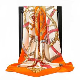 Foulards 2022 marque de luxe 90X 90cm carré foulards en soie femmes mode foulard en mousseline de soie hijab infini doux foulard bandana silencieux dame J230801