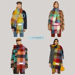 Sjaals 2023 Ac winter sjaal met label dikke warme massieve mantel gewikkeld dames hoofdband pashmina luxe kasjmier heren lang kwast3pin exb3