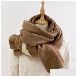 Foulards 2023 Automne et hiver coréen la même couleur unie monochromatique écharpe tricotée à la mode garçons filles Bao Drop Livraison Mode A DHPKX